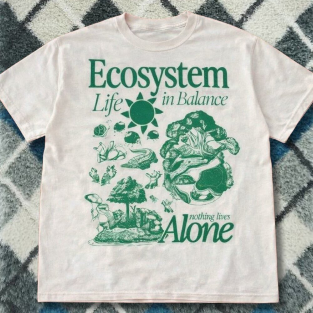 Ecosystem Nature Graphic Tee Cream Earth Science Aesthetic Shirt